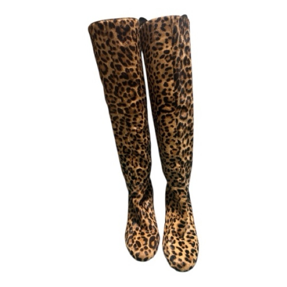 Gianni Bini, Jellenia, Leopard Print Over the Knee Boots - Picture 3 of 5
